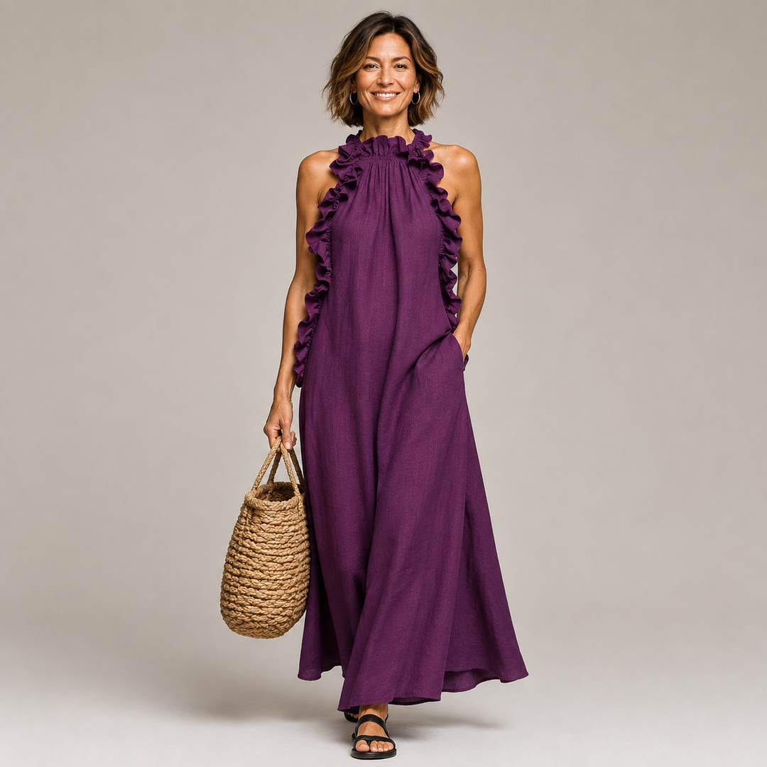 Arabella | Mjuk Volang Statement Maxi Klänning