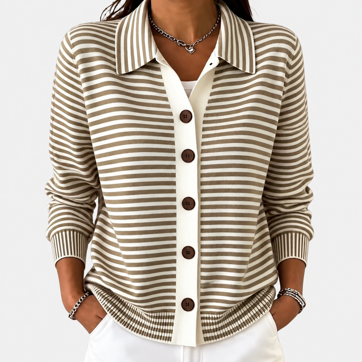Nola | Randig Höstcardigan