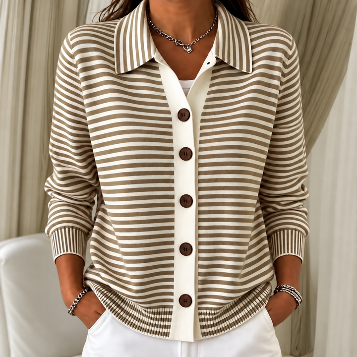 Nola | Randig Höstcardigan