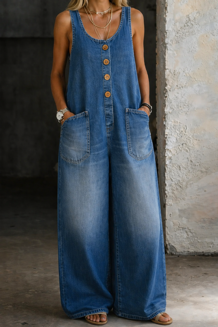 Saylor | Vintage Tvättad Bomullsdenim Overalls