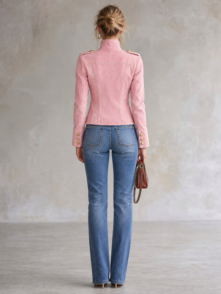 Petronella rosa denimjacka bakifrån