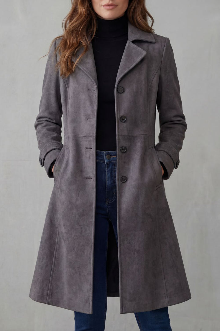 Disa | Vintage mocka finish – Lång kappa