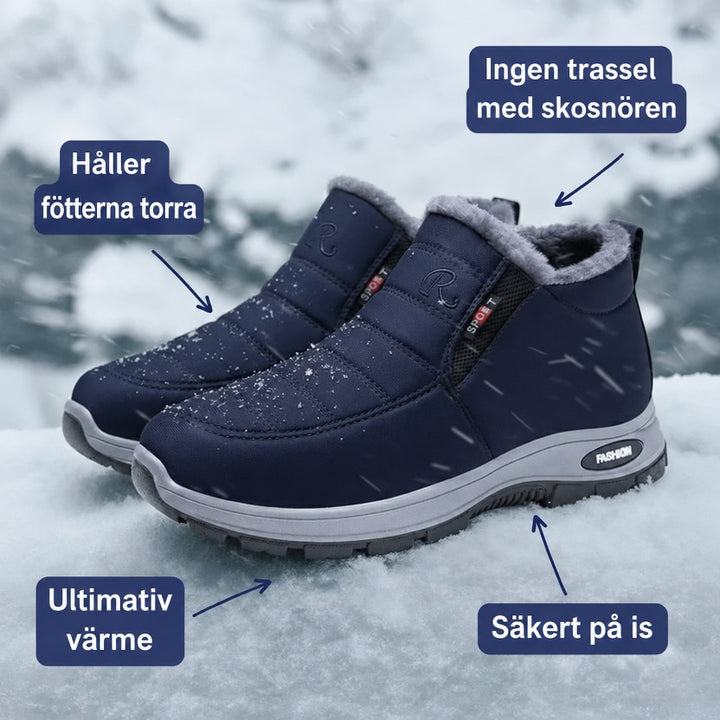 Elvy blå ankelkängor utan snörning