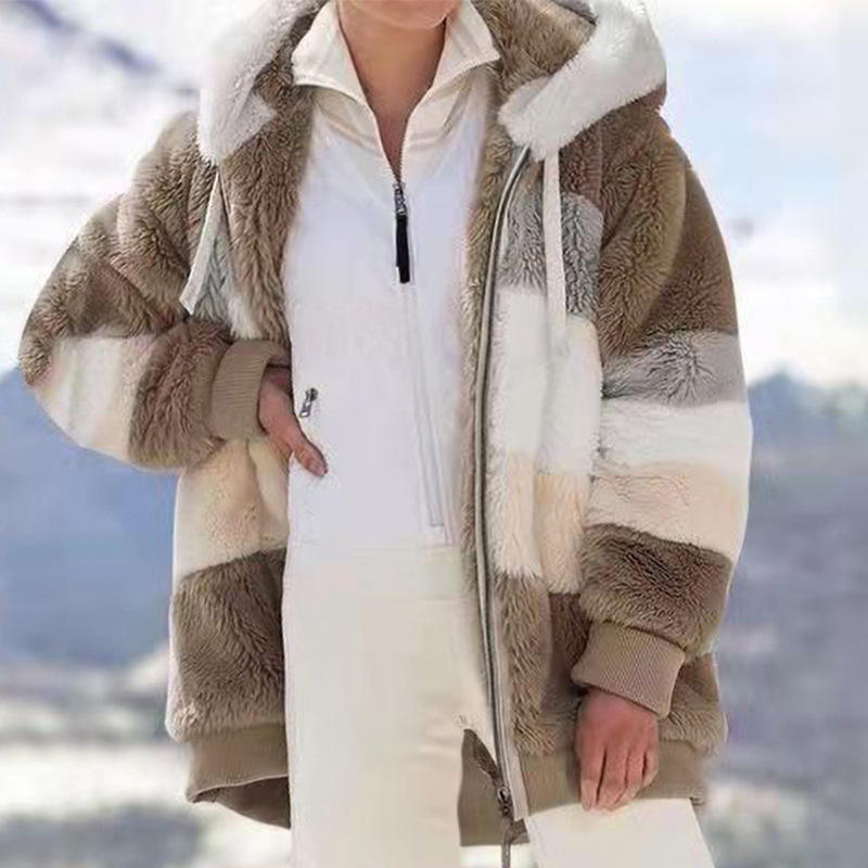 Serena | Plysch Hooded Coat