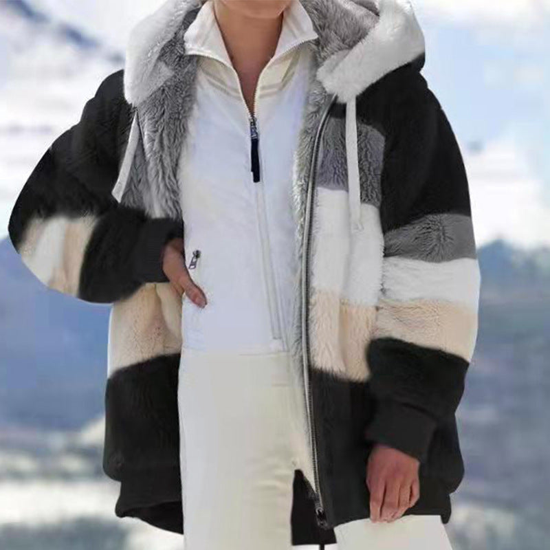 Serena | Plysch Hooded Coat