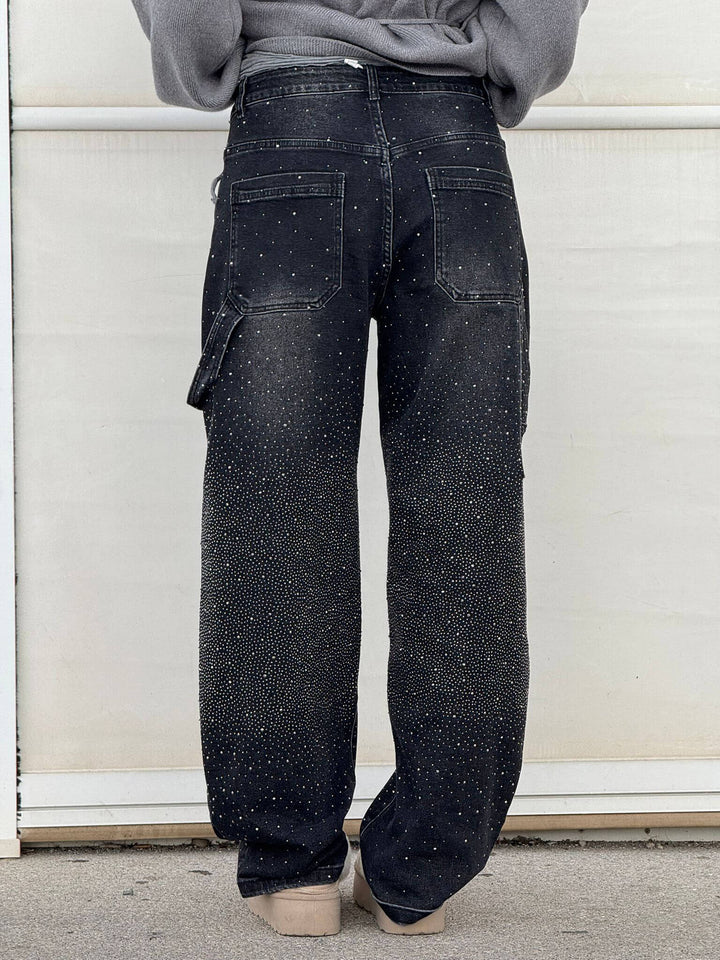Valfrida jeans i svart färg, bakifrån