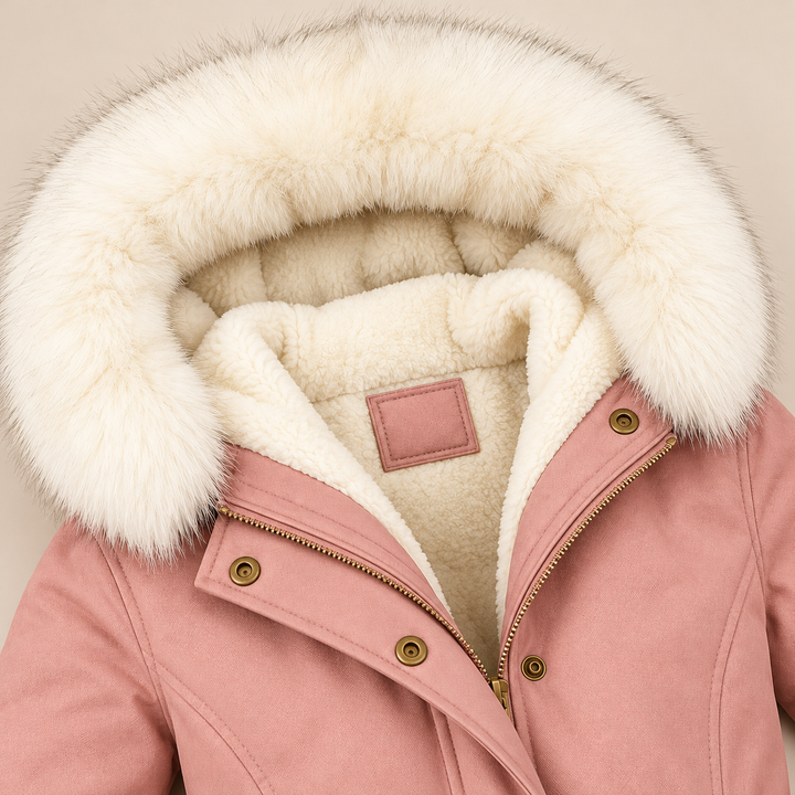 Birgitta | Elegant Vinterparkas – Pälskantad Huva