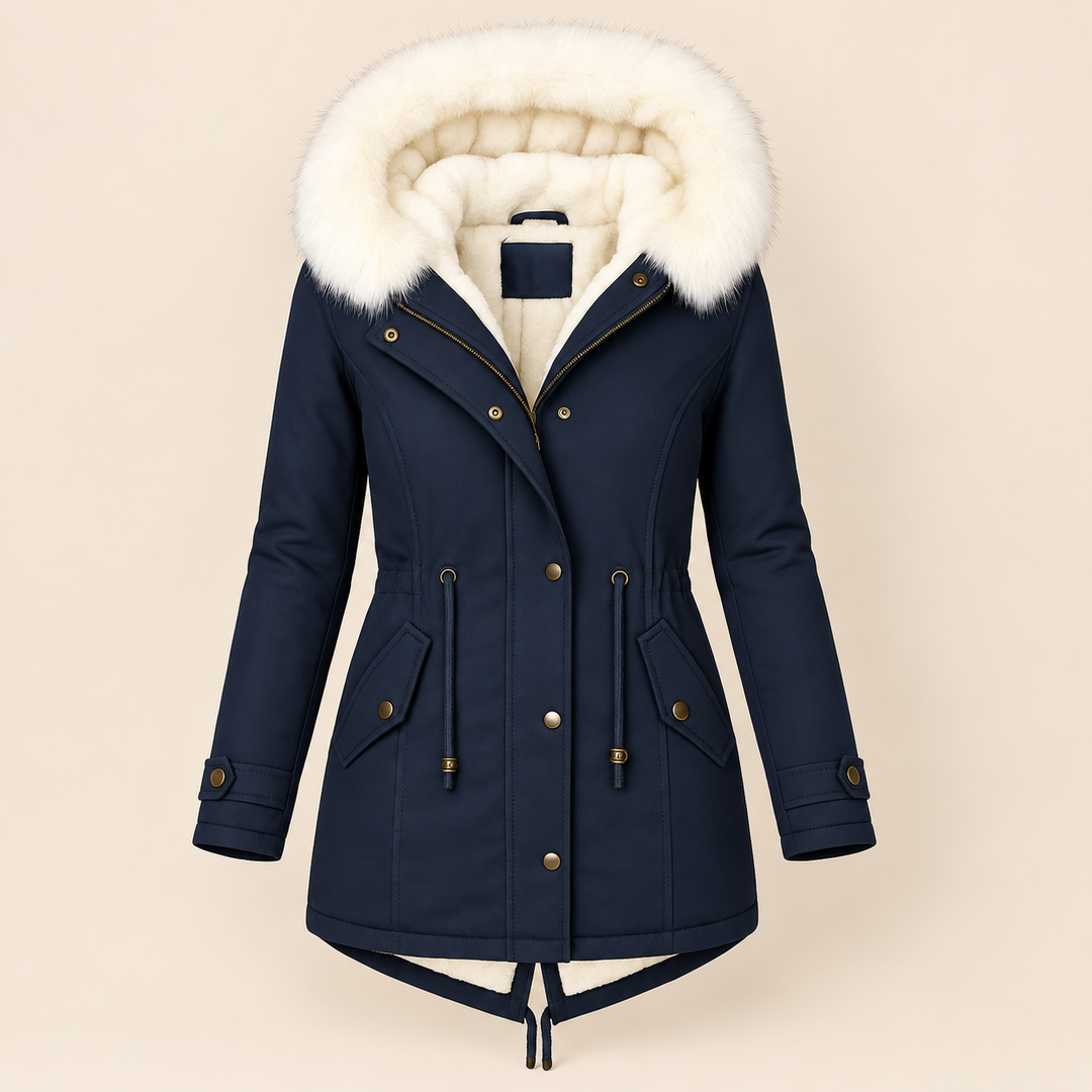 Birgitta | Elegant Vinterparkas – Pälskantad Huva