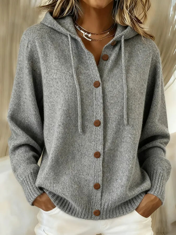 Brenda | Mysig Knapp Cardigan Hoodie
