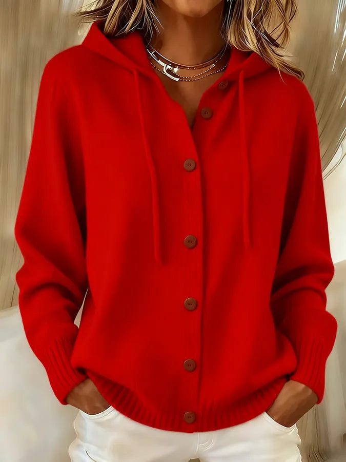 Brenda | Mysig Knapp Cardigan Hoodie
