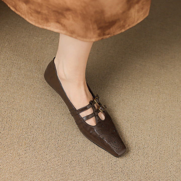 Ceyla | Brogued Dubbelrem Mary Jane Platt