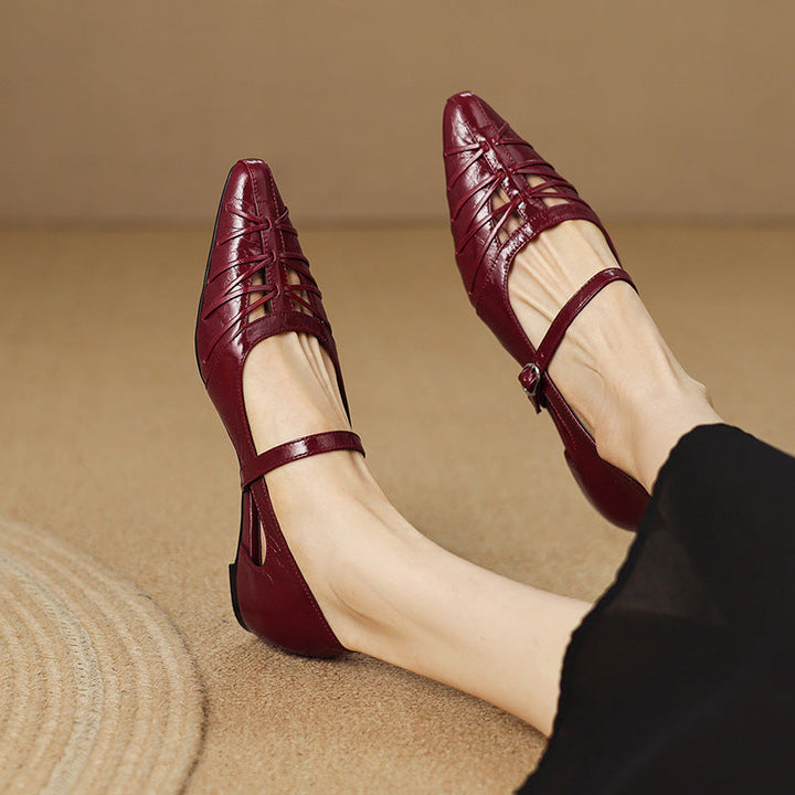 Quenby | Spetsig Lattice-Cut Mary Jane Flat