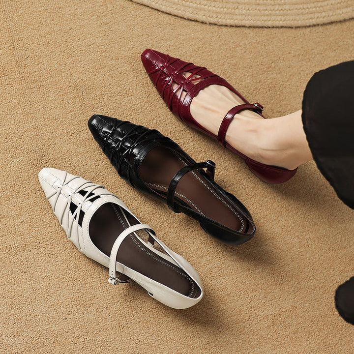 Quenby | Spetsig Lattice-Cut Mary Jane Flat