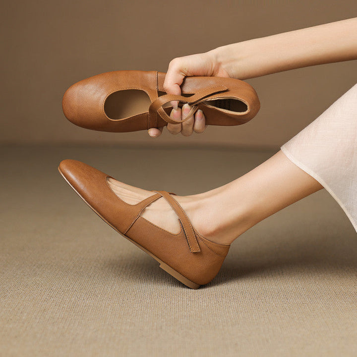 Zeor | Äkta läderballerinas