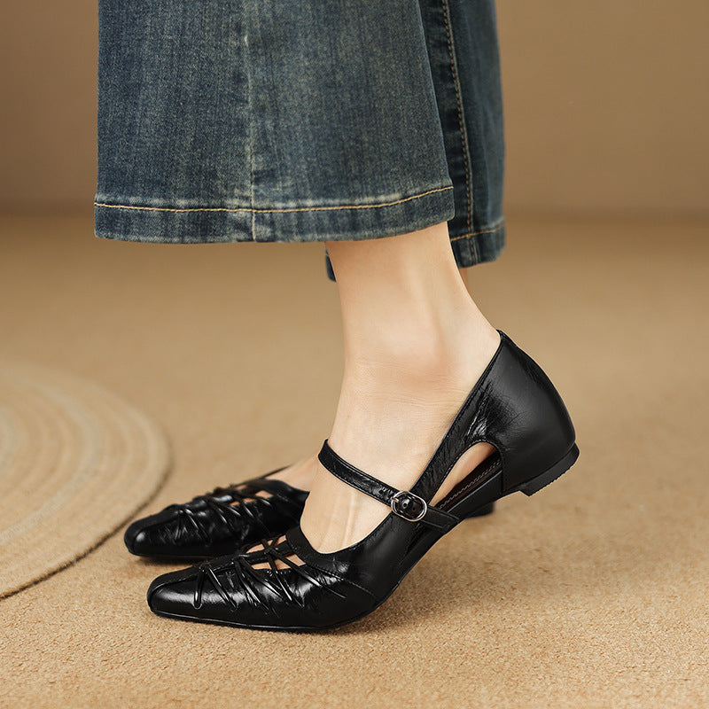Quenby | Spetsig Lattice-Cut Mary Jane Flat