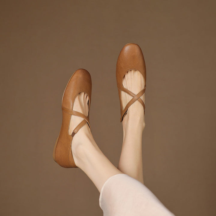 Zeor | Äkta läderballerinas