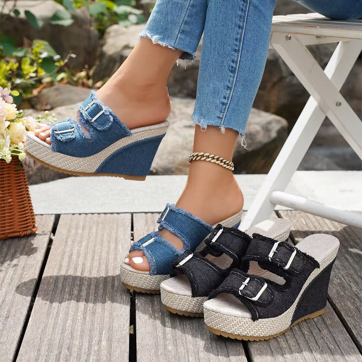 Atelier | Frayed Edge Wedge Sandaler