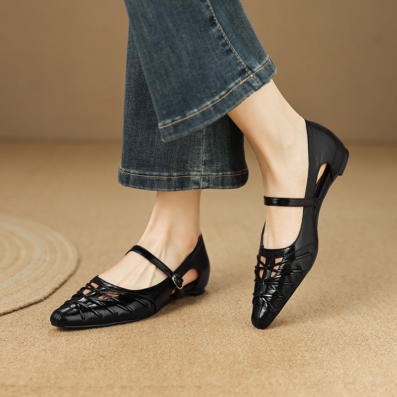 Quenby | Spetsig Lattice-Cut Mary Jane Flat