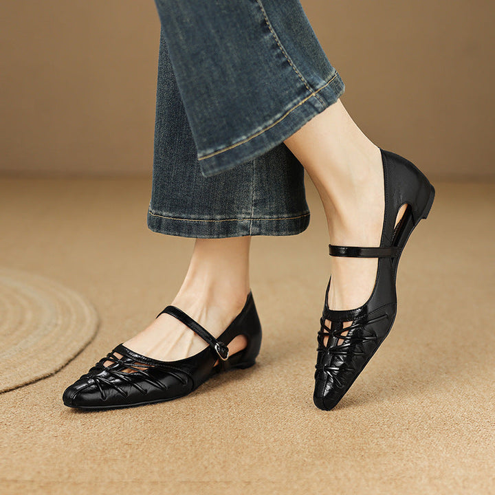 Quenby | Spetsig Lattice-Cut Mary Jane Flat
