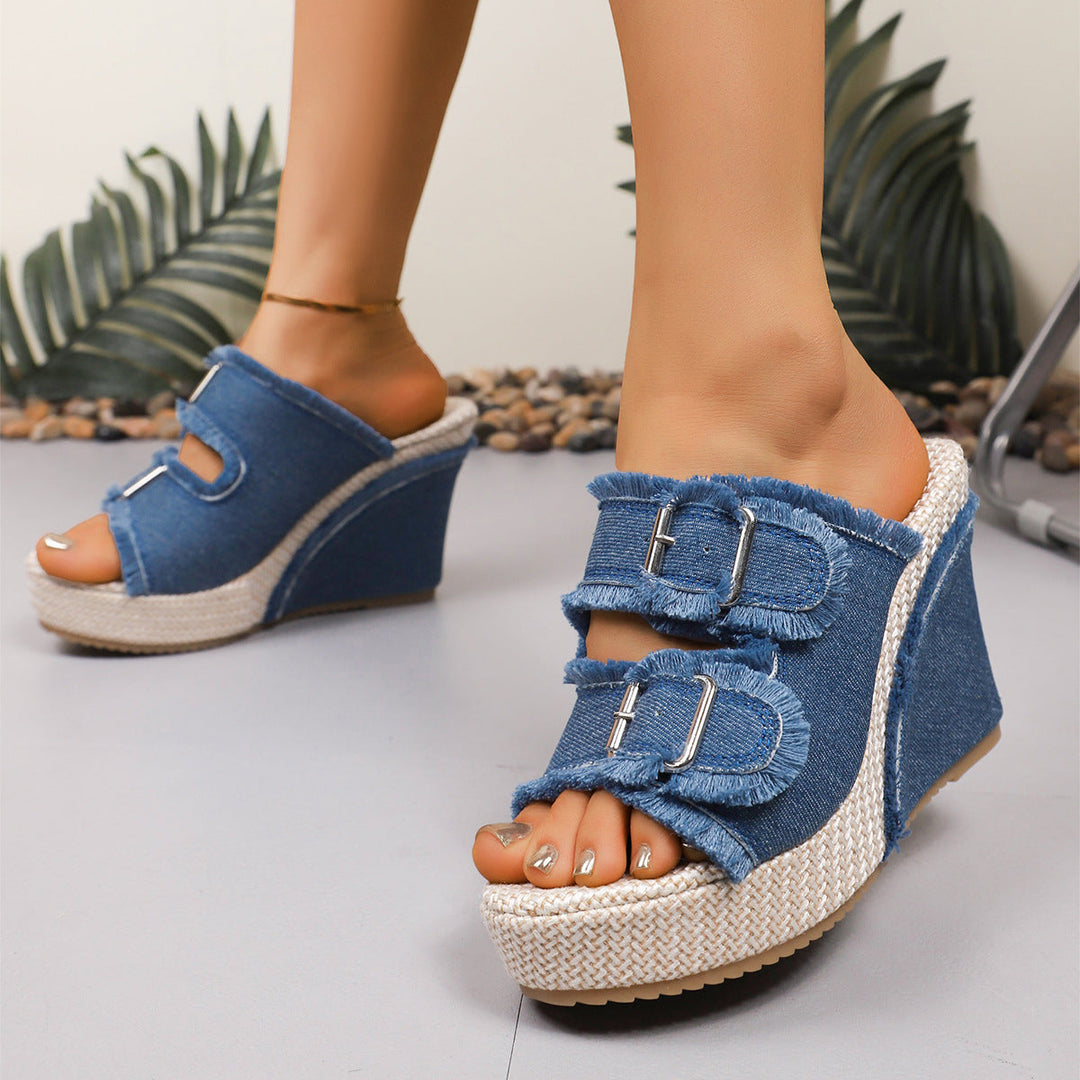 Atelier | Frayed Edge Wedge Sandaler
