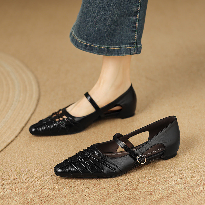 Quenby | Spetsig Lattice-Cut Mary Jane Flat