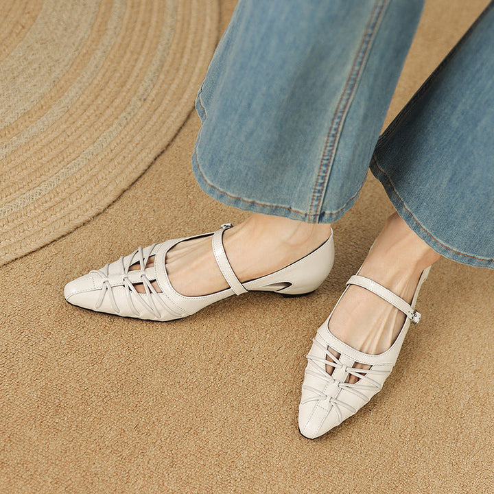 Quenby | Spetsig Lattice-Cut Mary Jane Flat