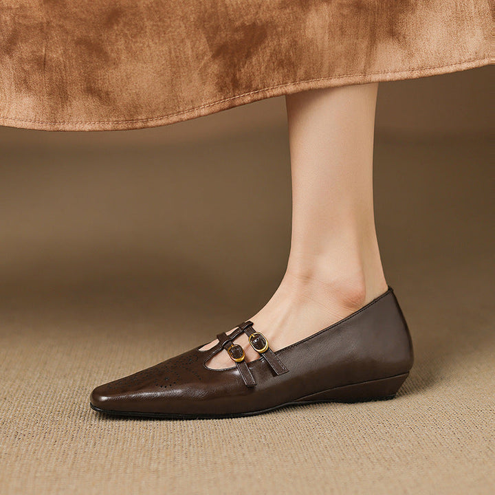 Ceyla | Brogued Dubbelrem Mary Jane Platt