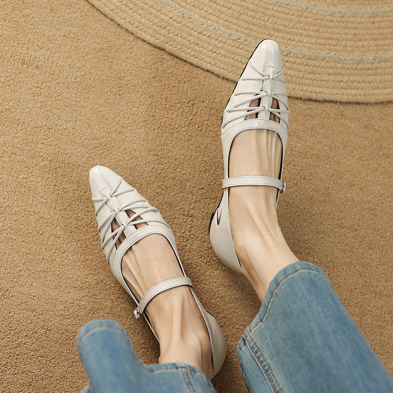 Quenby | Spetsig Lattice-Cut Mary Jane Flat