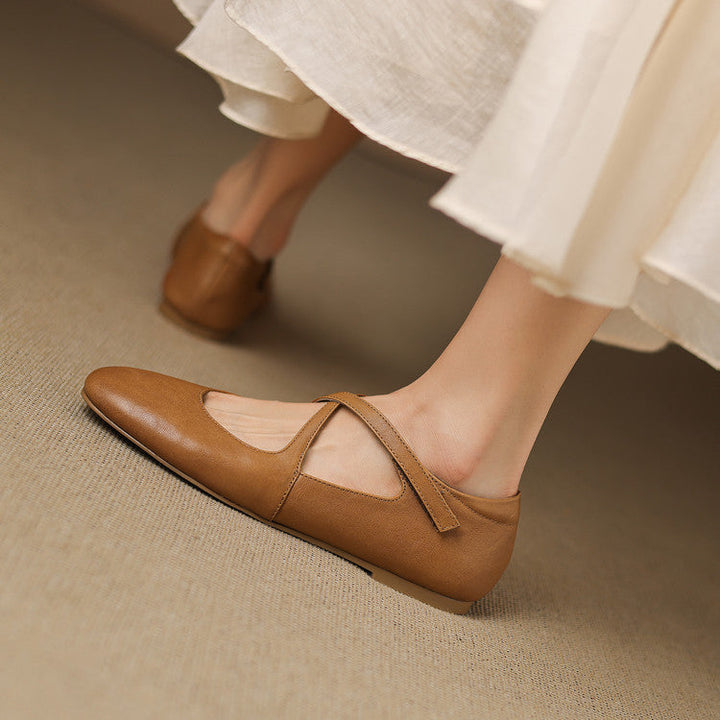 Zeor | Äkta läderballerinas