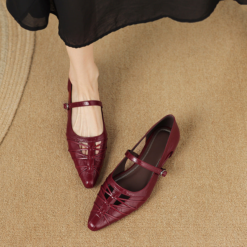 Quenby | Spetsig Lattice-Cut Mary Jane Flat