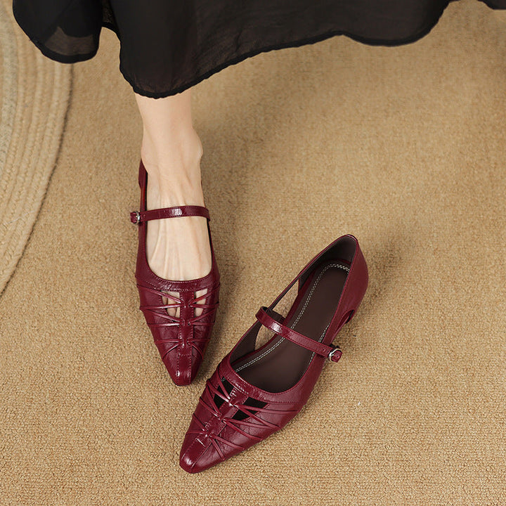 Quenby | Spetsig Lattice-Cut Mary Jane Flat