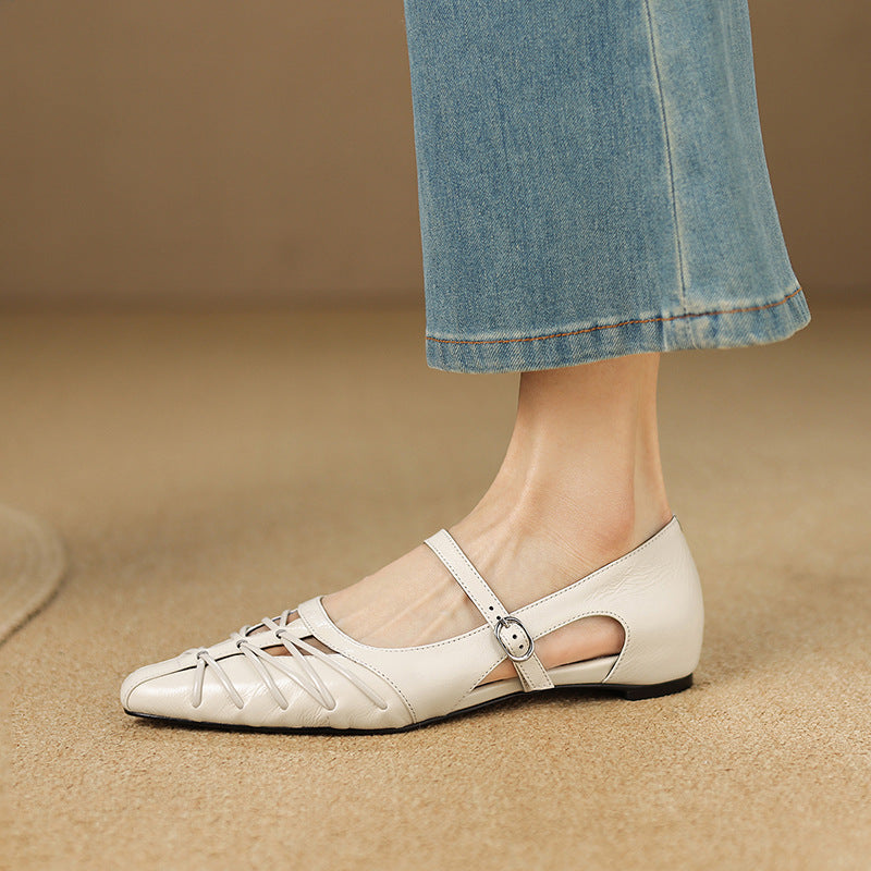 Quenby | Spetsig Lattice-Cut Mary Jane Flat