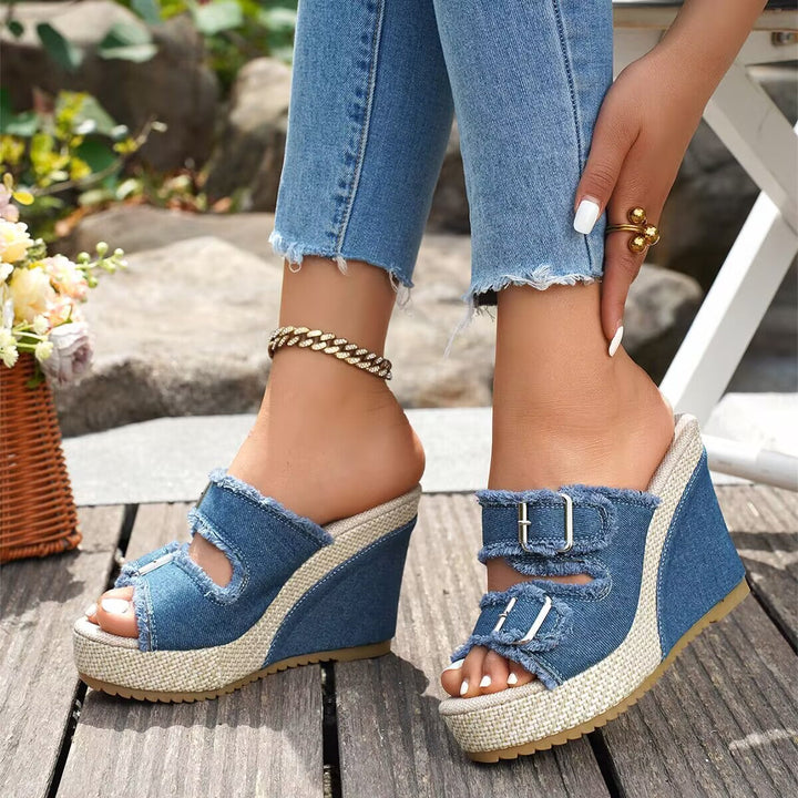 Atelier | Frayed Edge Wedge Sandaler