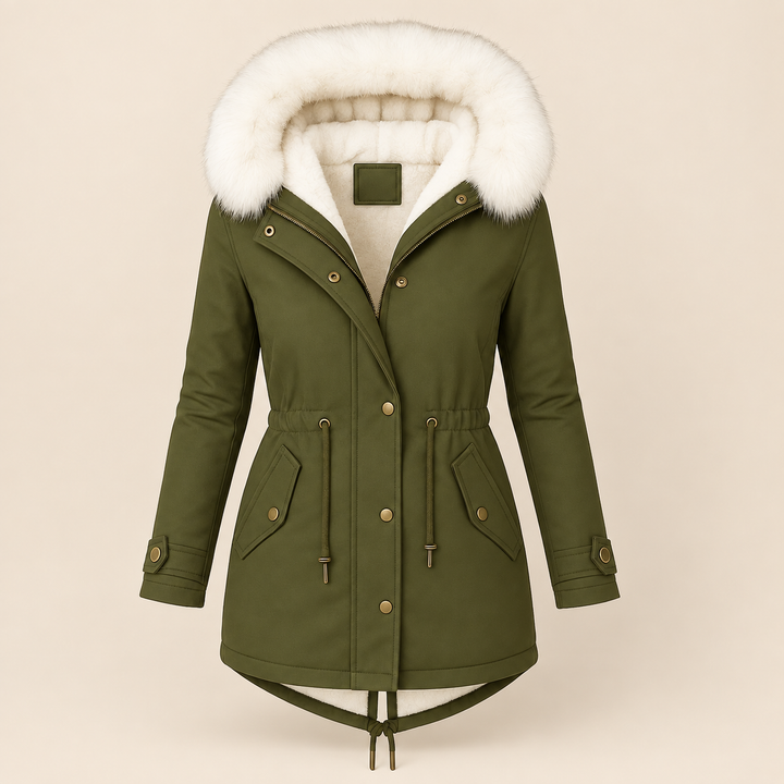 Birgitta | Elegant Vinterparkas – Pälskantad Huva
