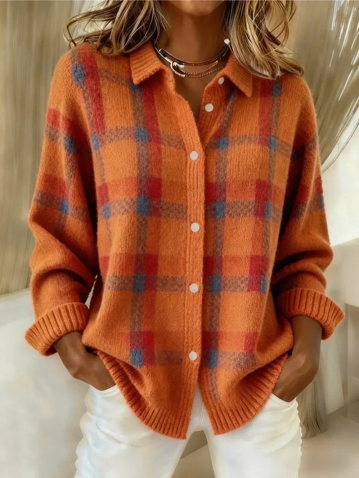 Tove rutig blus i orange