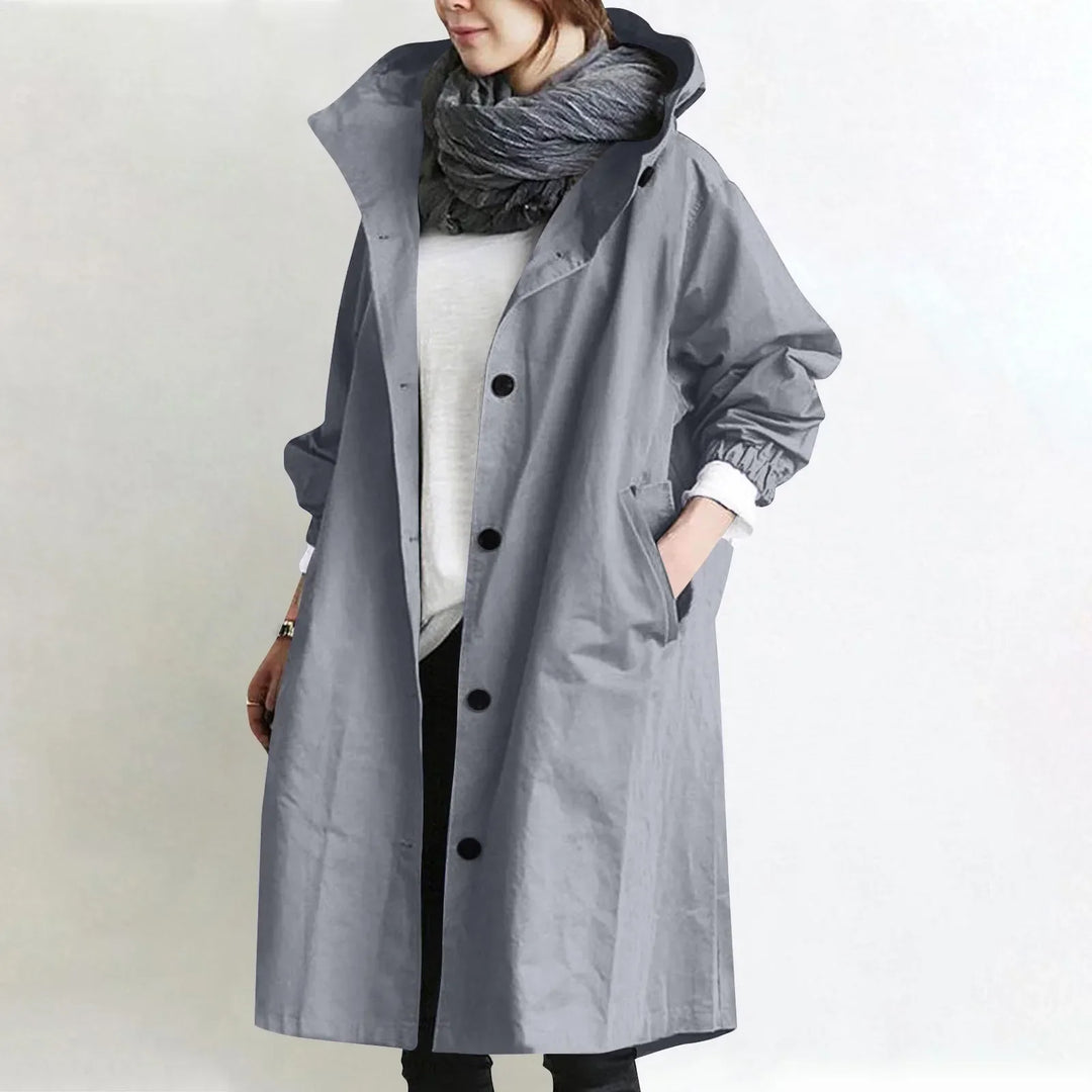 Theodora | Lång Trenchcoat med Huva