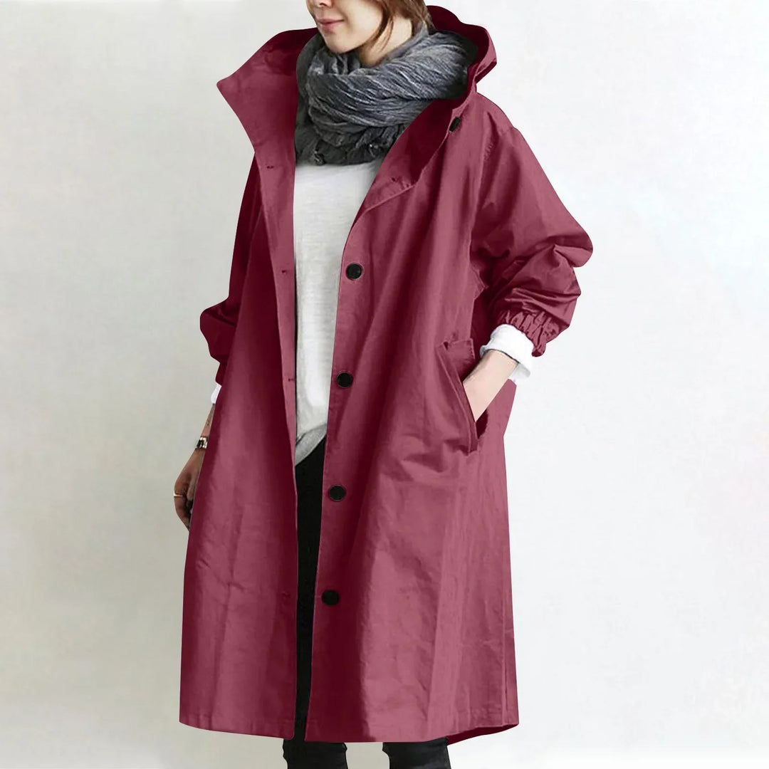 Theodora | Lång Trenchcoat med Huva