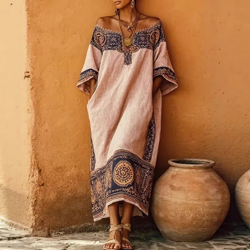 Malin | Bohemisk Off Shoulder Maxiklänning