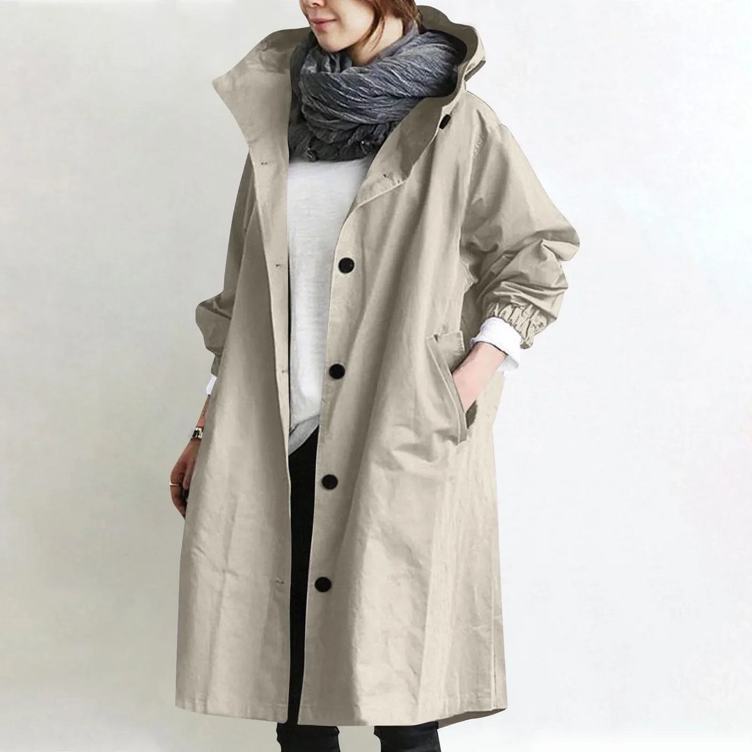 Theodora | Lång Trenchcoat med Huva