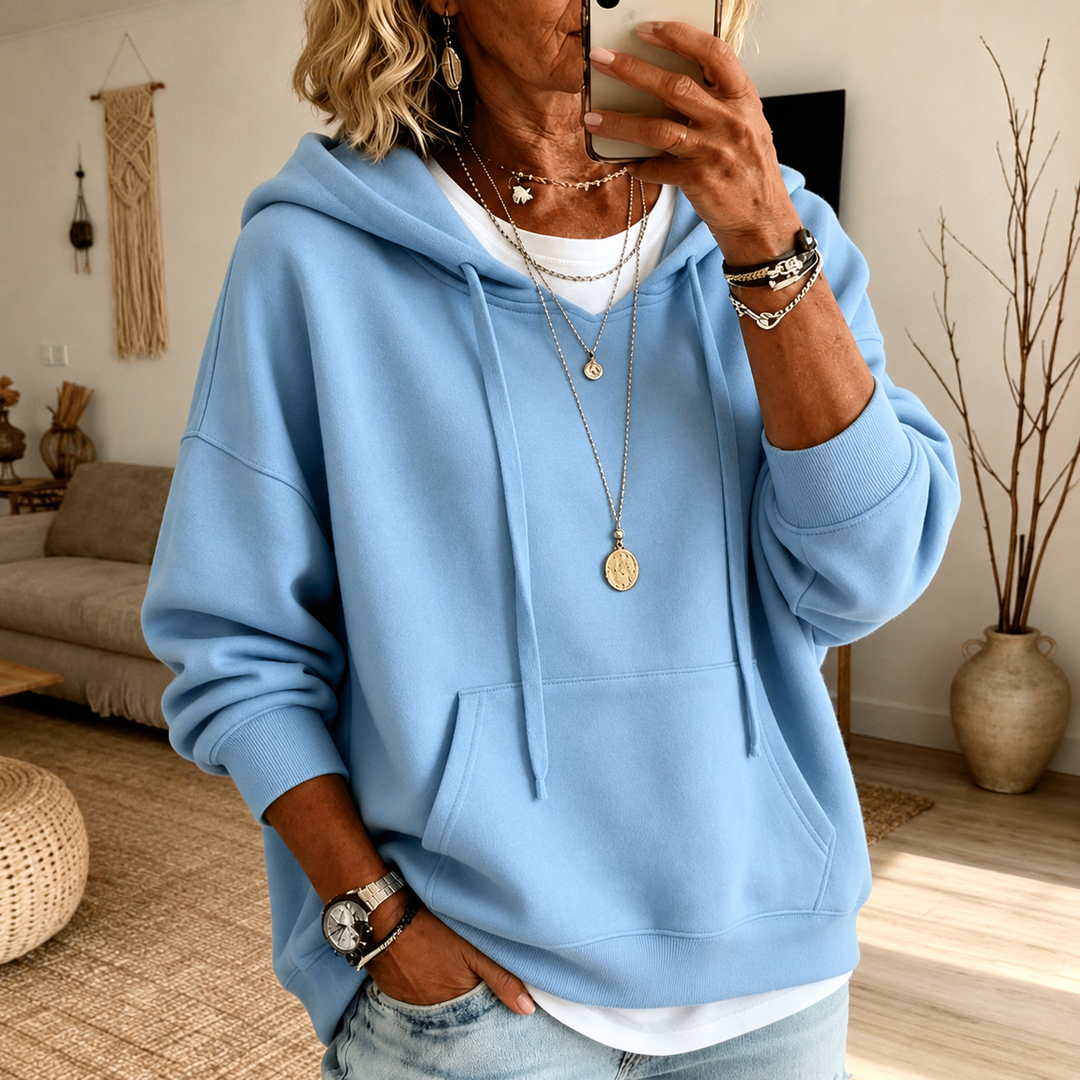 Ines | Himelsblå Hoodie