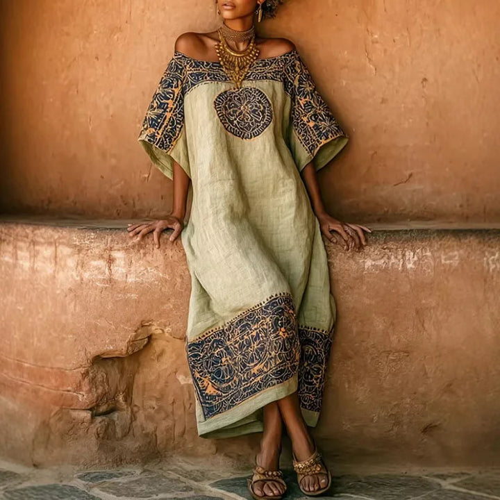 Malin | Bohemisk Off Shoulder Maxiklänning