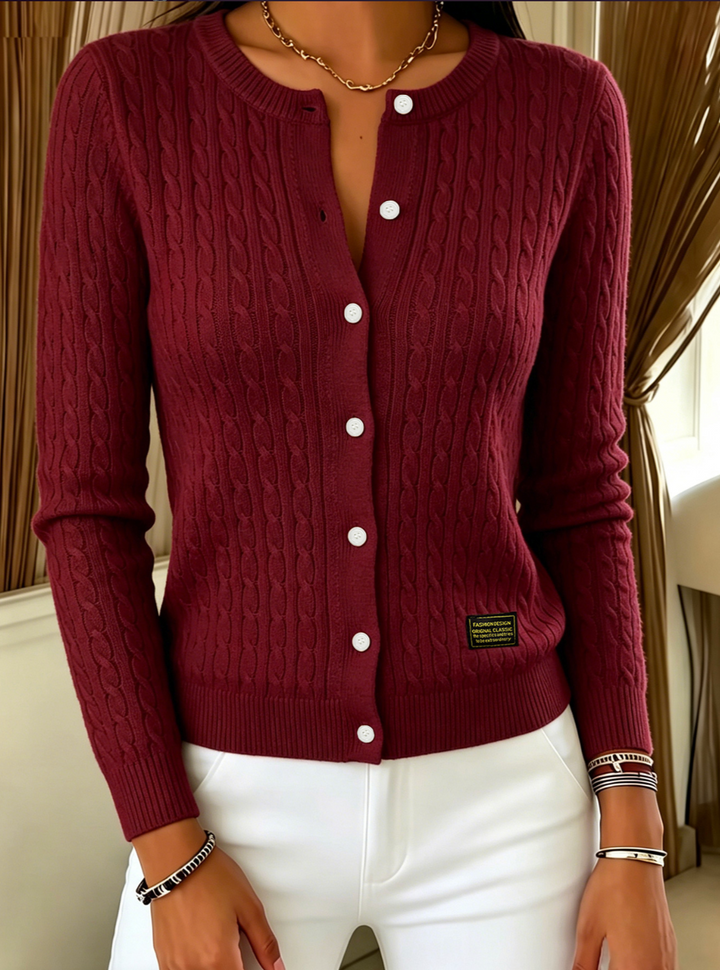 Tiana | Flätad cardigan med knapp