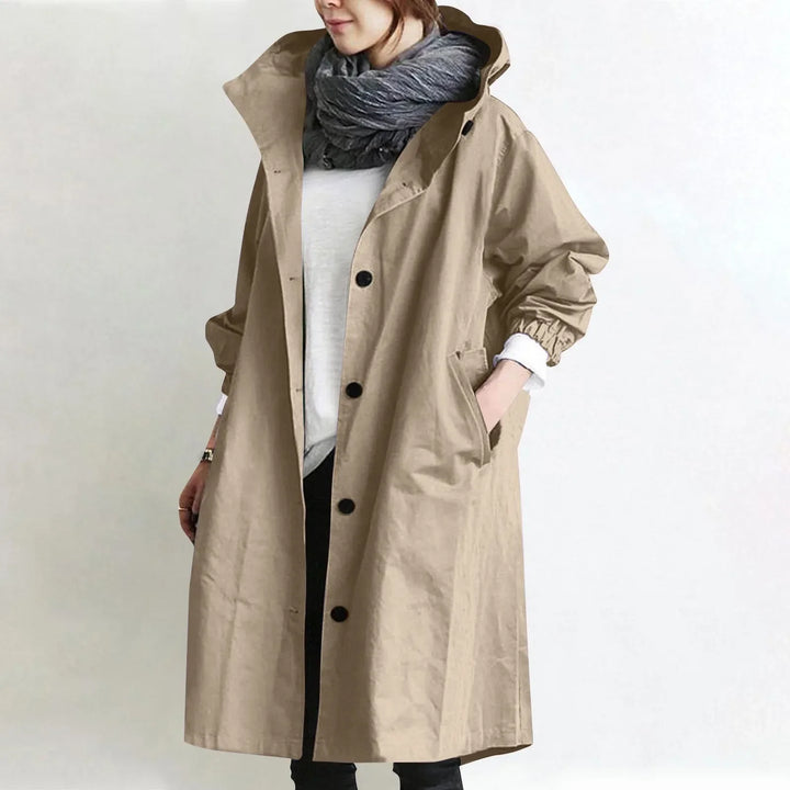 Theodora | Lång Trenchcoat med Huva