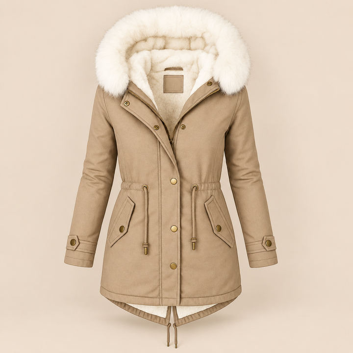 Birgitta | Elegant Vinterparkas – Pälskantad Huva
