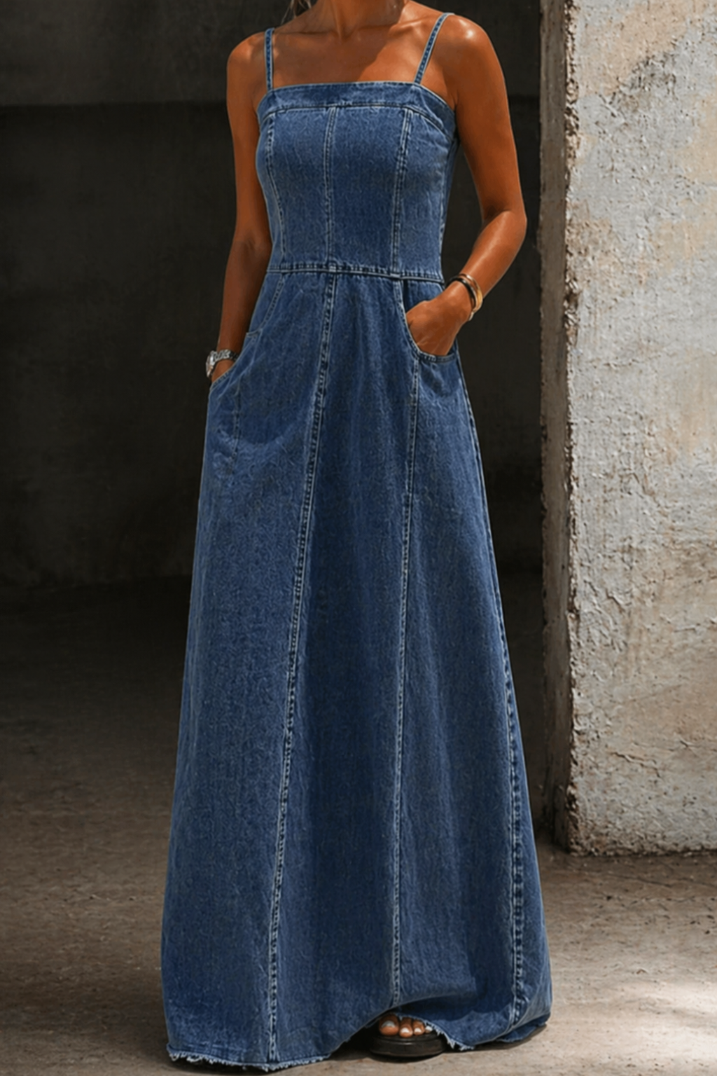 Savannah | Vintage Denim Maxi Klänning