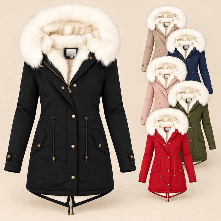 Birgitta | Elegant Vinterparkas – Pälskantad Huva