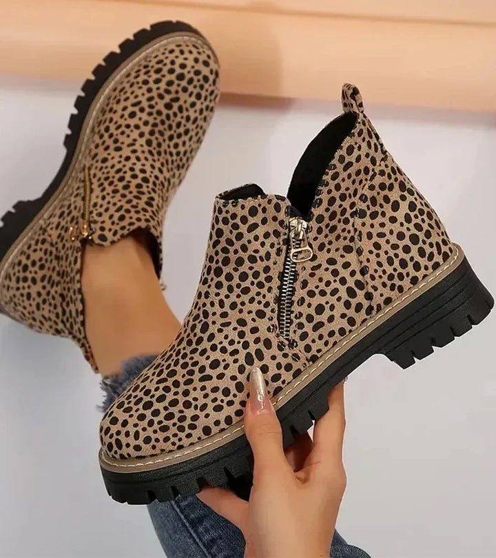 Bengta ankelboots i leopard