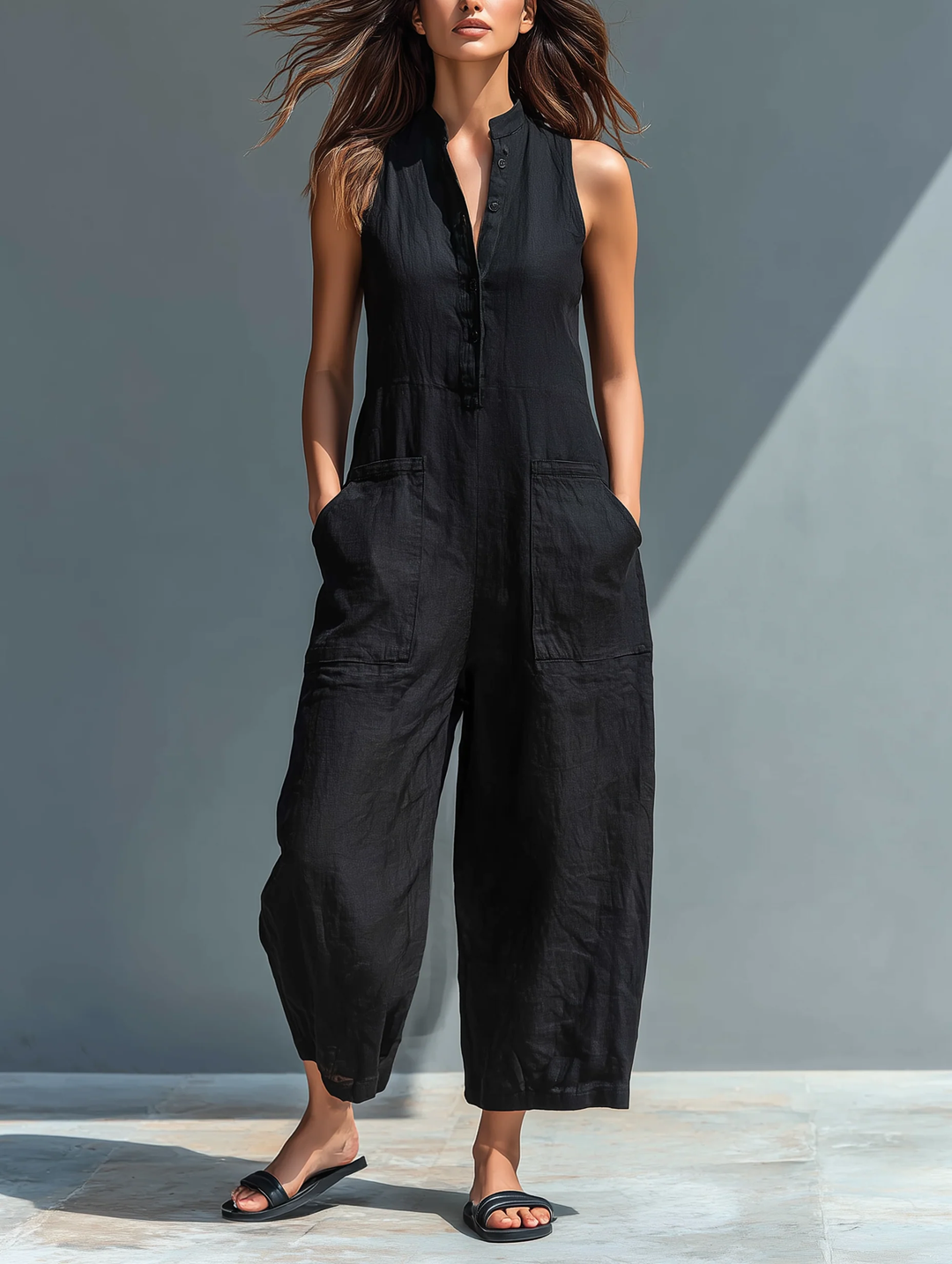 Olivia | Ärmlös Minimalistisk Jumpsuit