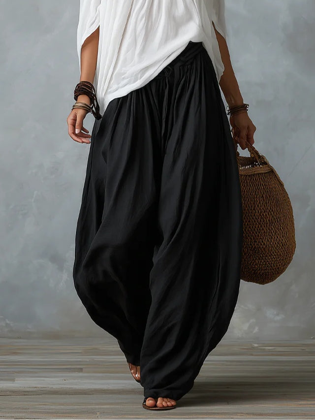 Wenna | Off-shoulder Topp Och Löst Passande Lanternbyxor Set