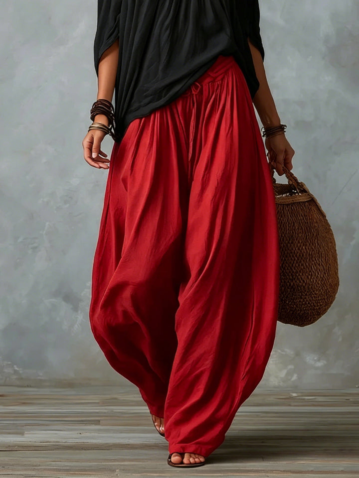 Ella | Top Vit Off-the-shoulder och Vida Lykta Byxor Set